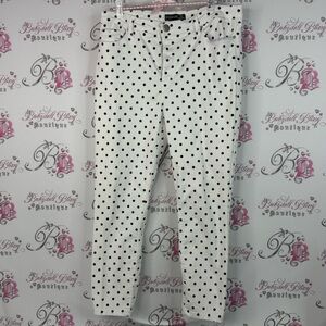 Design Lab Lord & Taylor pants dotted White Polka Dot Jeans